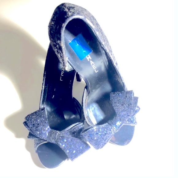 💙Michael Shannon “Lolita” Blue Sparkle Bow Heels - Picture 4 of 11